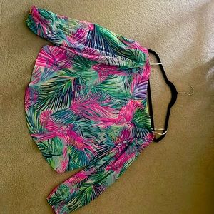 Lilly Pulitzer off the shoulder long sleeve shirt size L